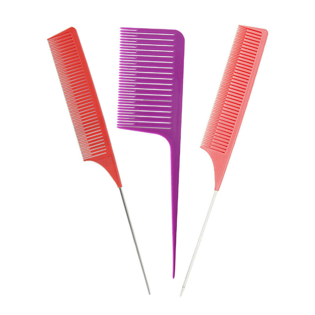 3x ABS Plastic Weaving Highlighting Foiling Hair Comb for Salon Dyeing Brush