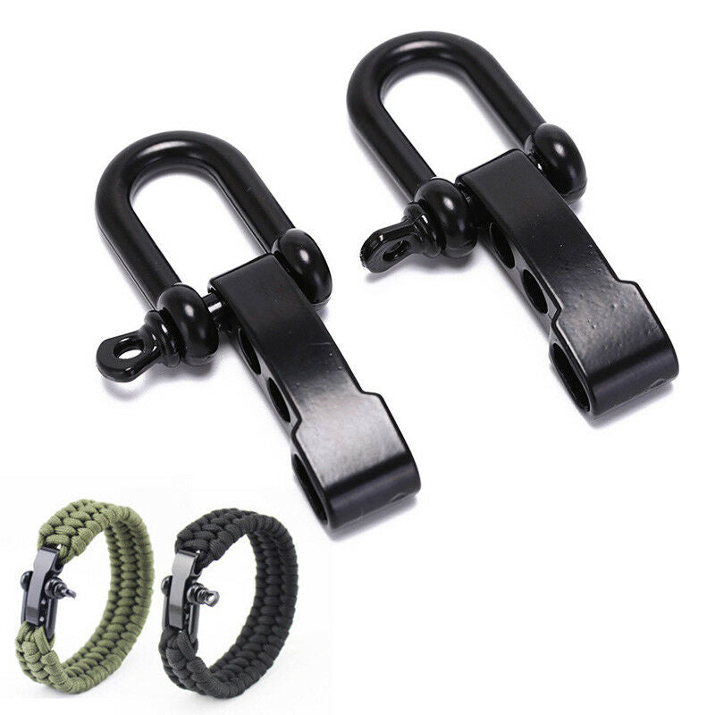 2pcs black zinc alloy buckle adjustable clip survival bracelet paracor.l8