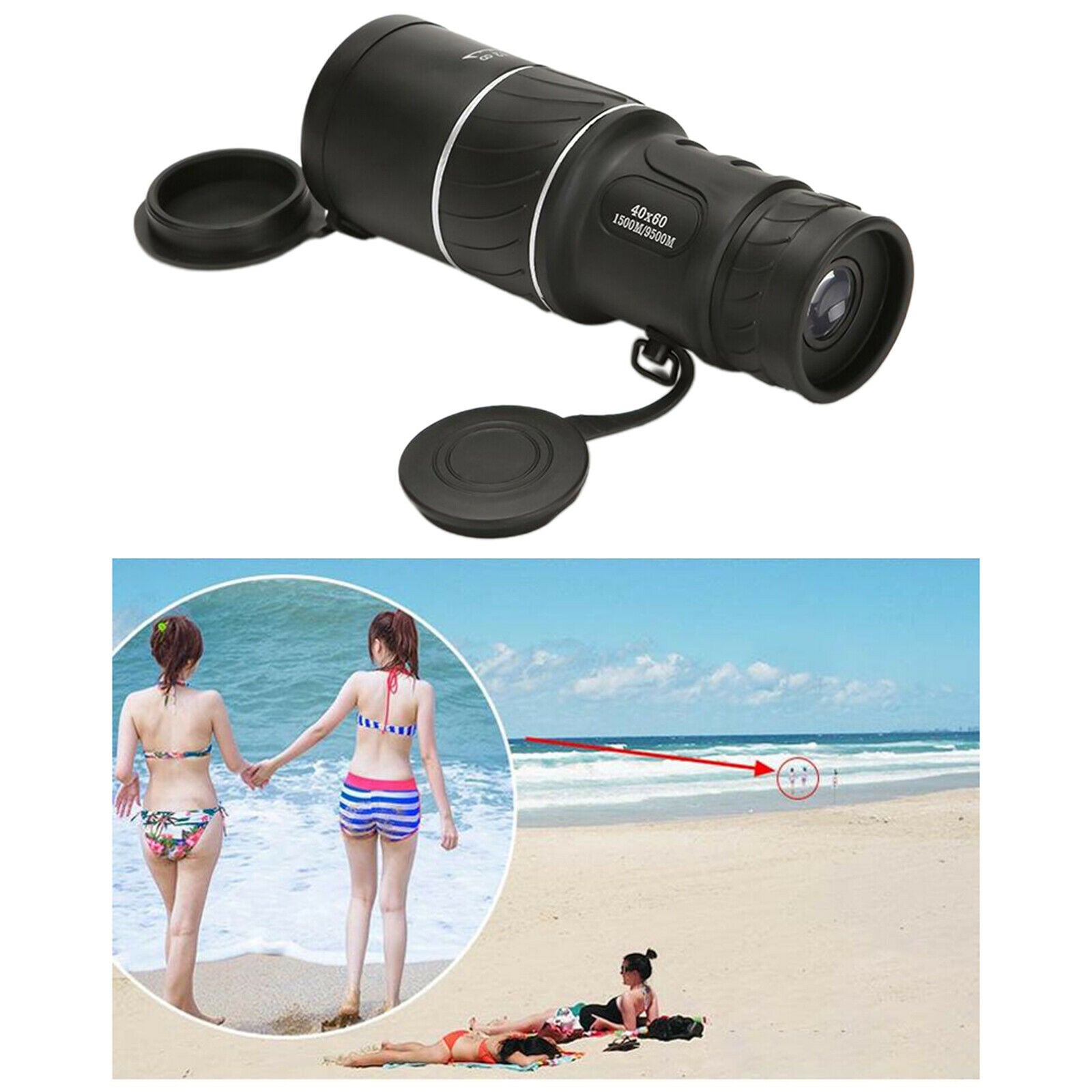 9500m 40X60   HD Monocular Telescope with Durable and Clear FMC