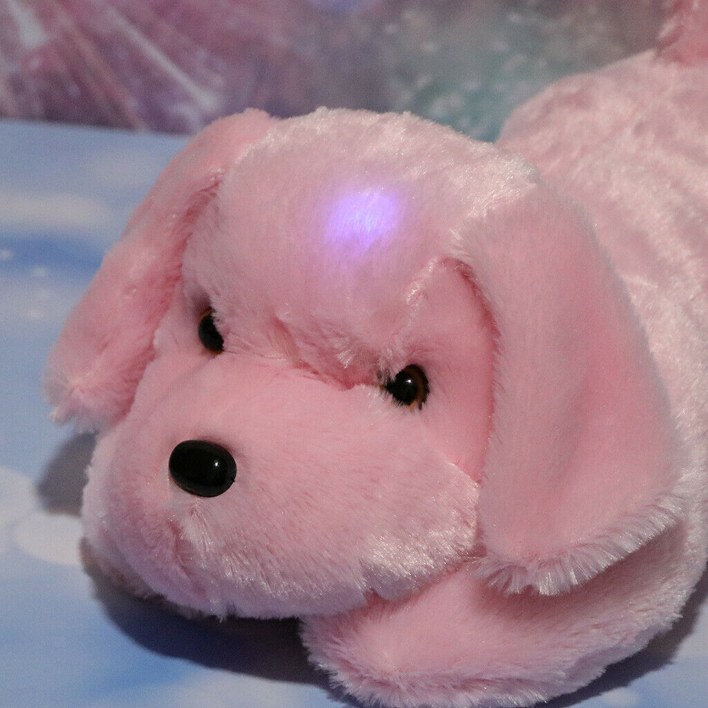 LED Doggie Stuffed Animal Night Light Colorful Glowing Puppy Soft Plush Toys,