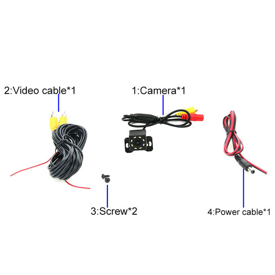 170° HD 8LED Intelligent Dynamic Trajectory Car Rear View Backup Parking Camera