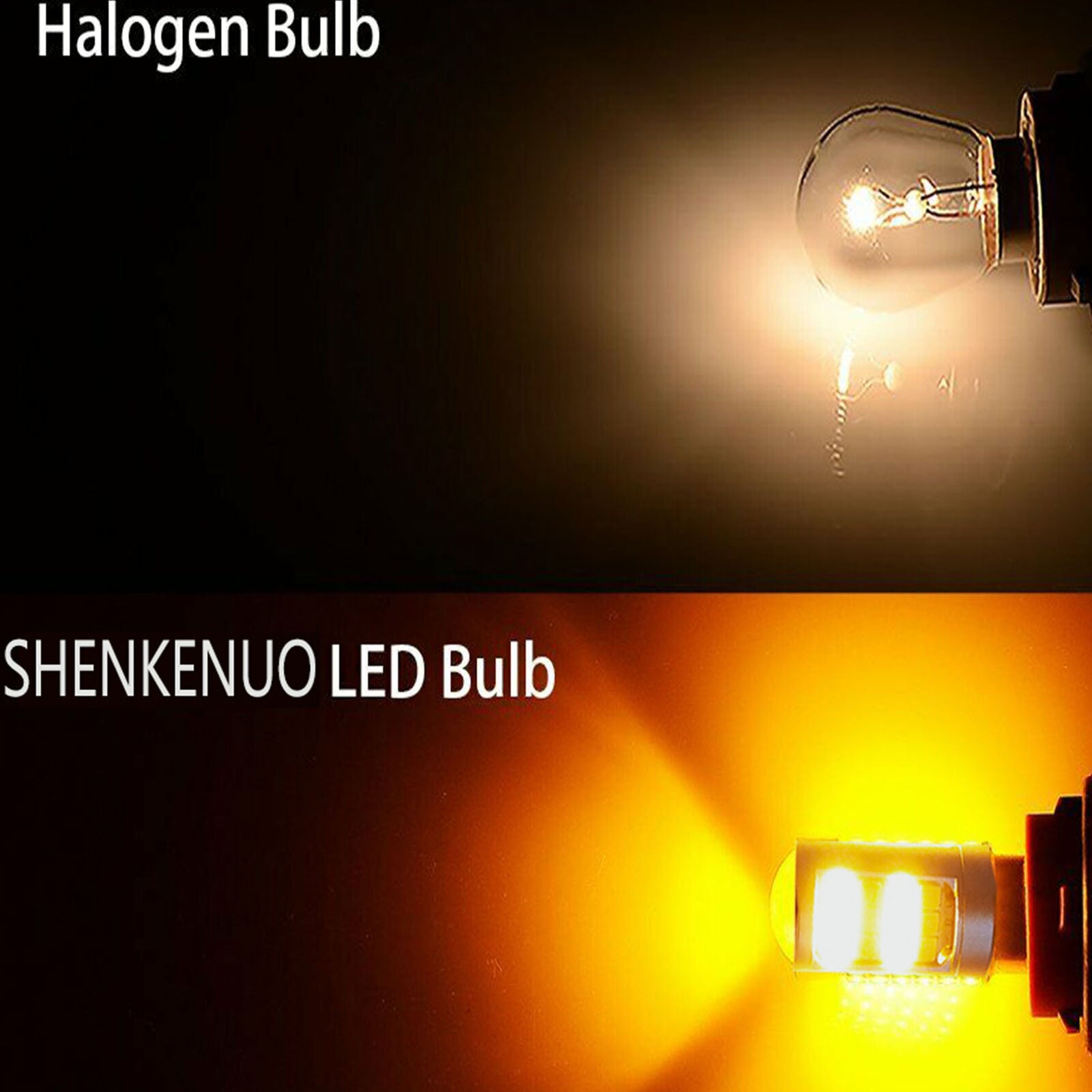 2X 7443 7440 7444 LED Turn Signal Switchback White/Amber DRL Parking Light Bulbs