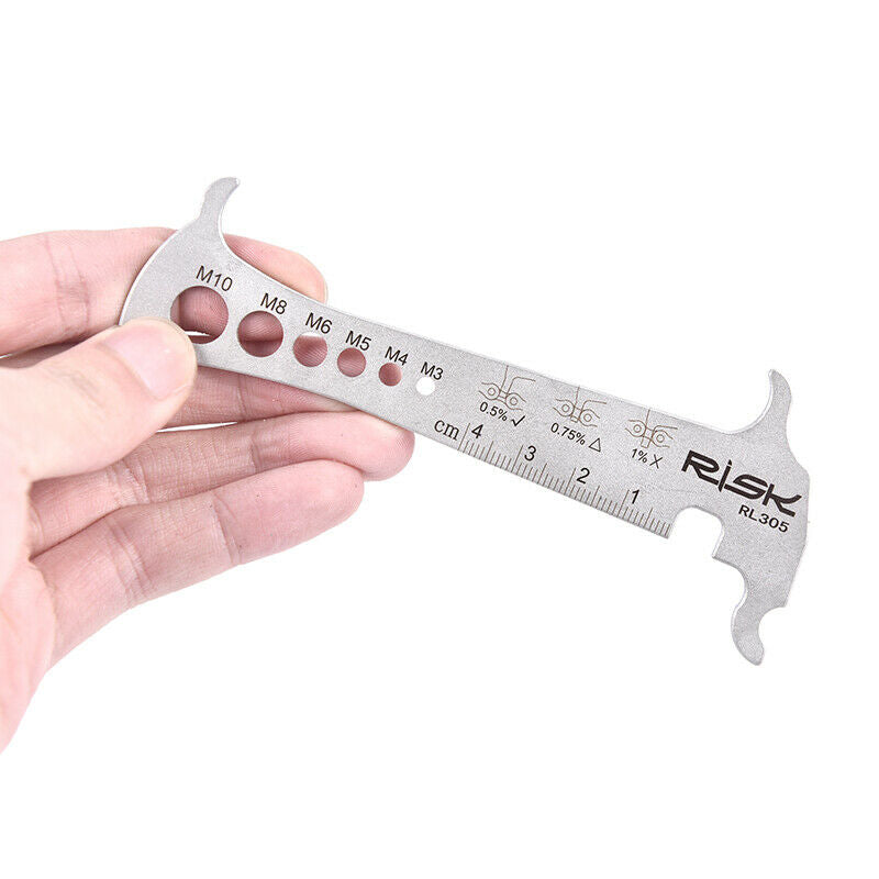 1pc 3 in 1 Bike Bicycle Chain Checker Wear Indicator Chain Hook Bolt MeasureH Qx