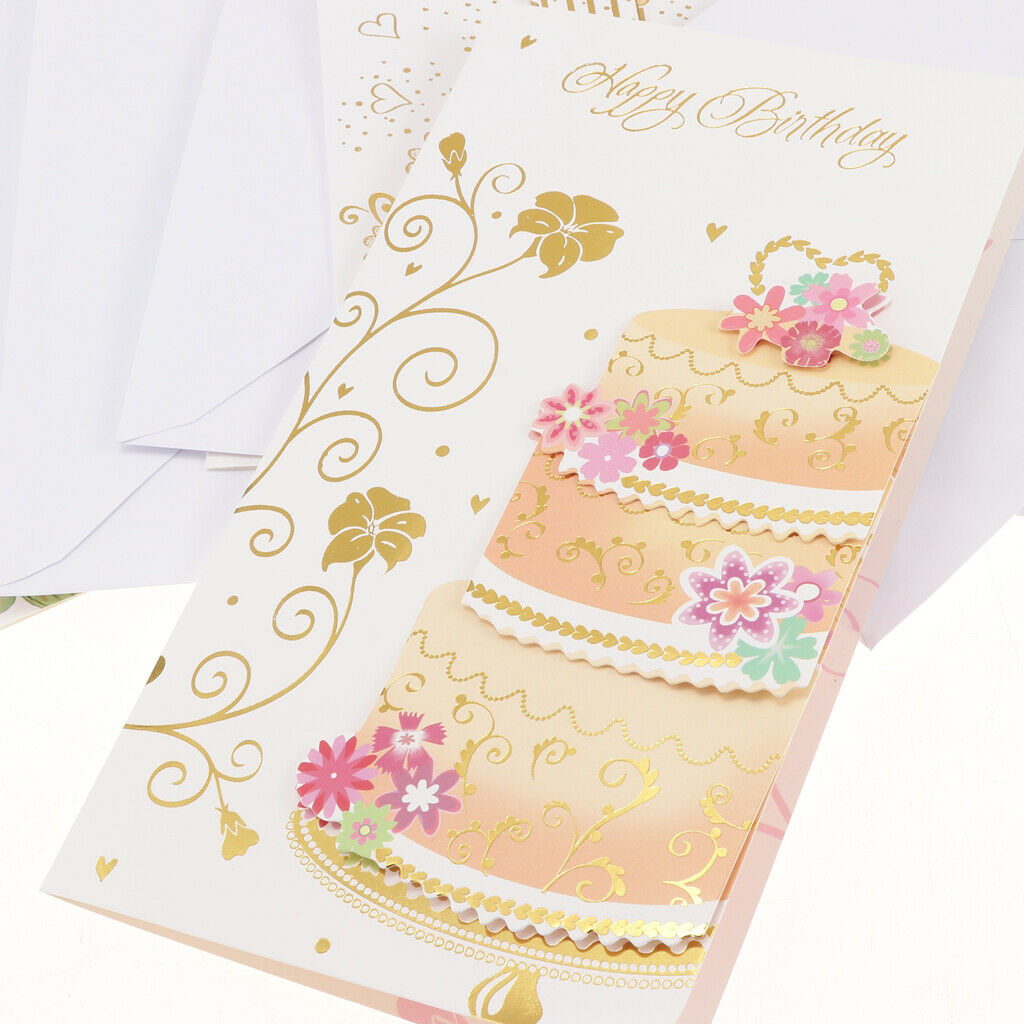6 Pieces Birthday Card Happy Birthday Cards Box Set Kids Birthday Party Baby
