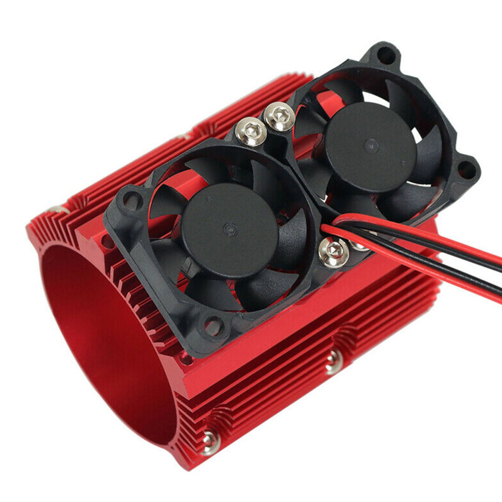 1x 40-43mm RC Car Dual Fan Motor Radiator Heat Sink for High Speed 1:8 Motor