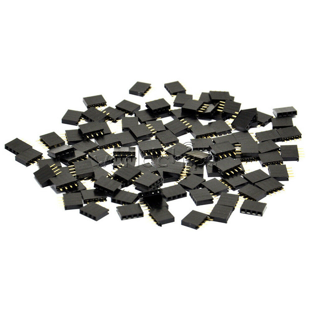 100PCS 1x4 4 Pin  Single Row 2.54mm Pitch Female Header Straight for Arduino