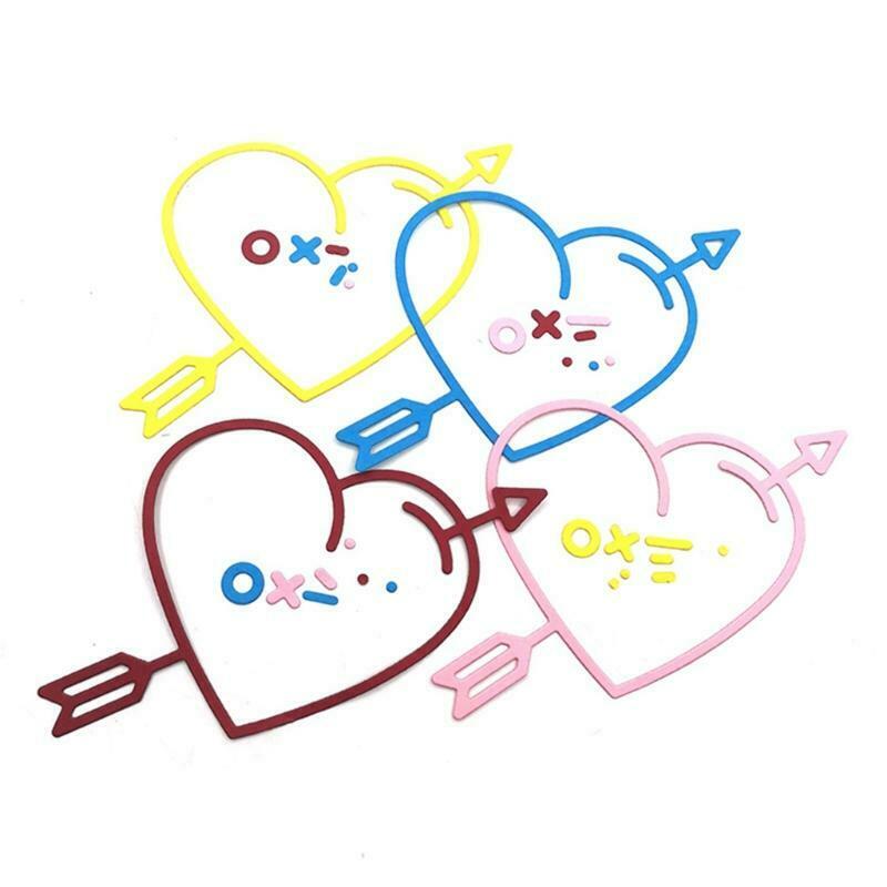 2 Pieces Cutting Dies Heart Cutting Dies Love Heart Embossing Stencils Templates