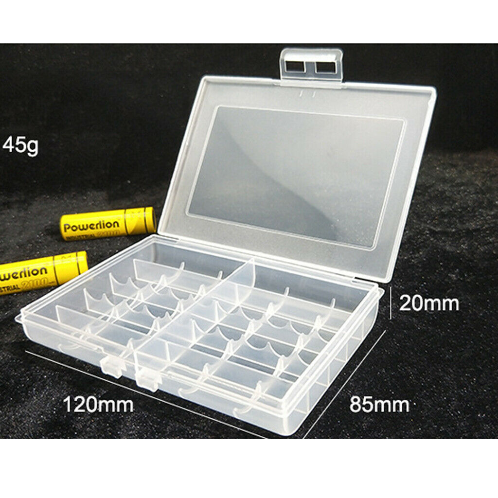 Plastic Battery Clear Storage Box 10xAAA + 4xAA Rechargeable Batteries