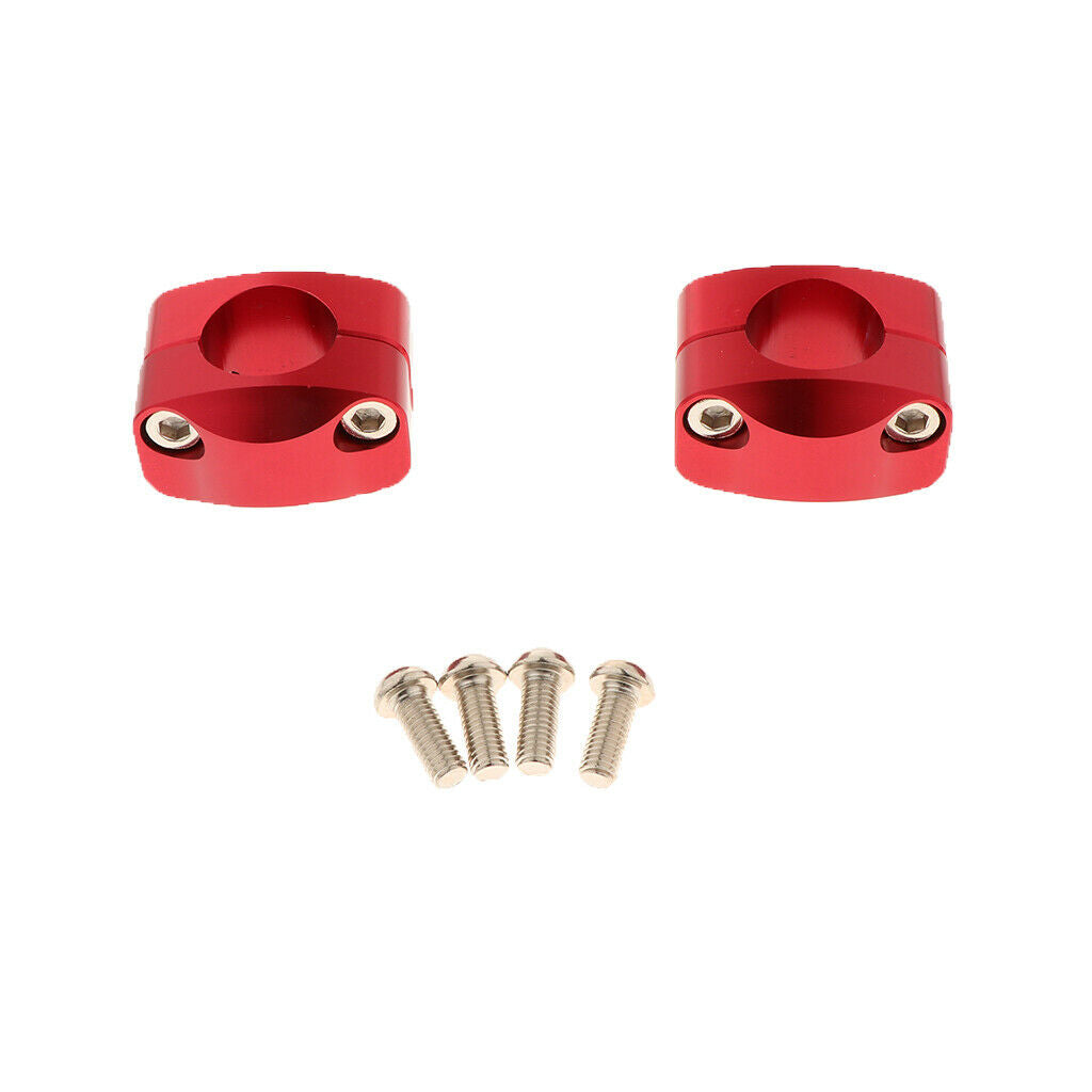 Handle Bar Clamp Adapter Risers Taper Fit for Motorcycle Red