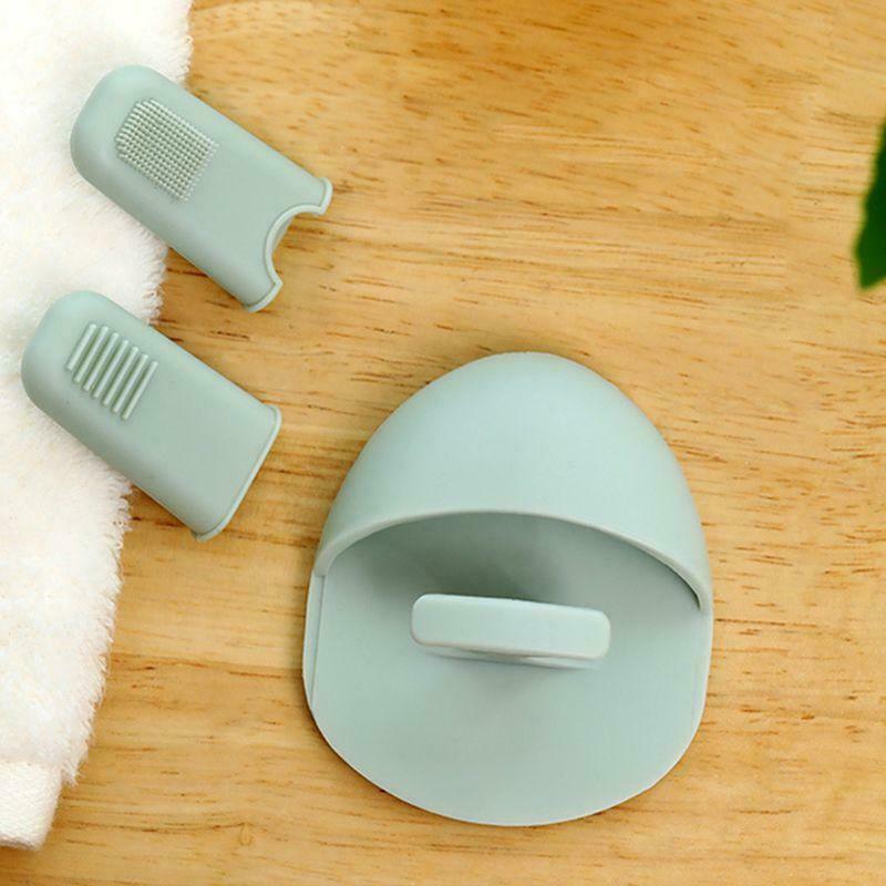 3Pcs Silicone Face Cleanser Massager Brush Manual Facial Blackhead Nose Scrubber
