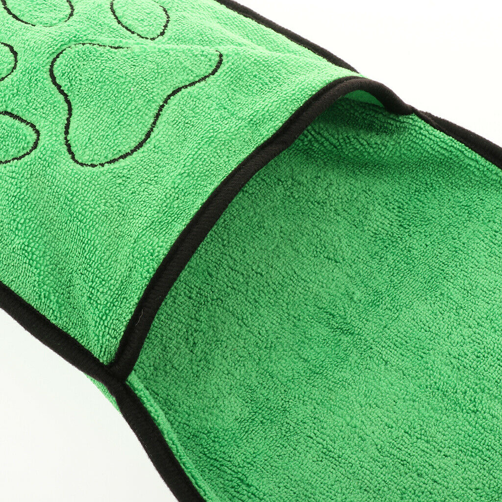 1 Piece Pet Bath Towel Absorbent Pet Bath Towel Cat Dog Drying Towel Green