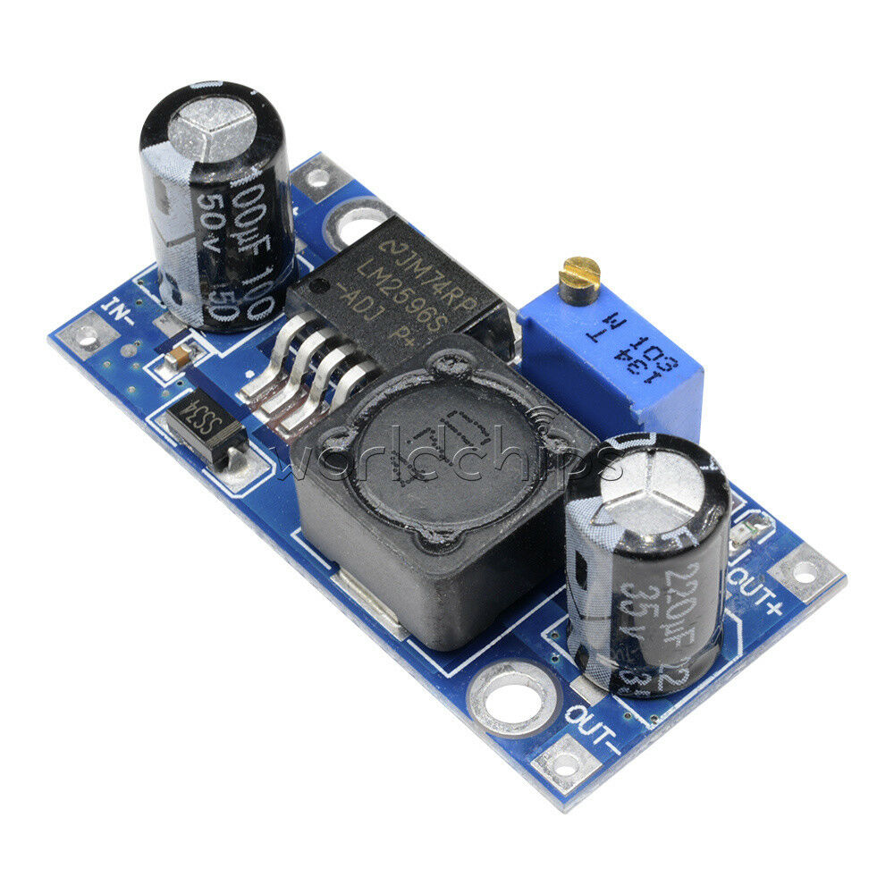 2Pcs Output 1.23V-30V DC-DC Buck Converter Step Down Module LM2596 Power Supply