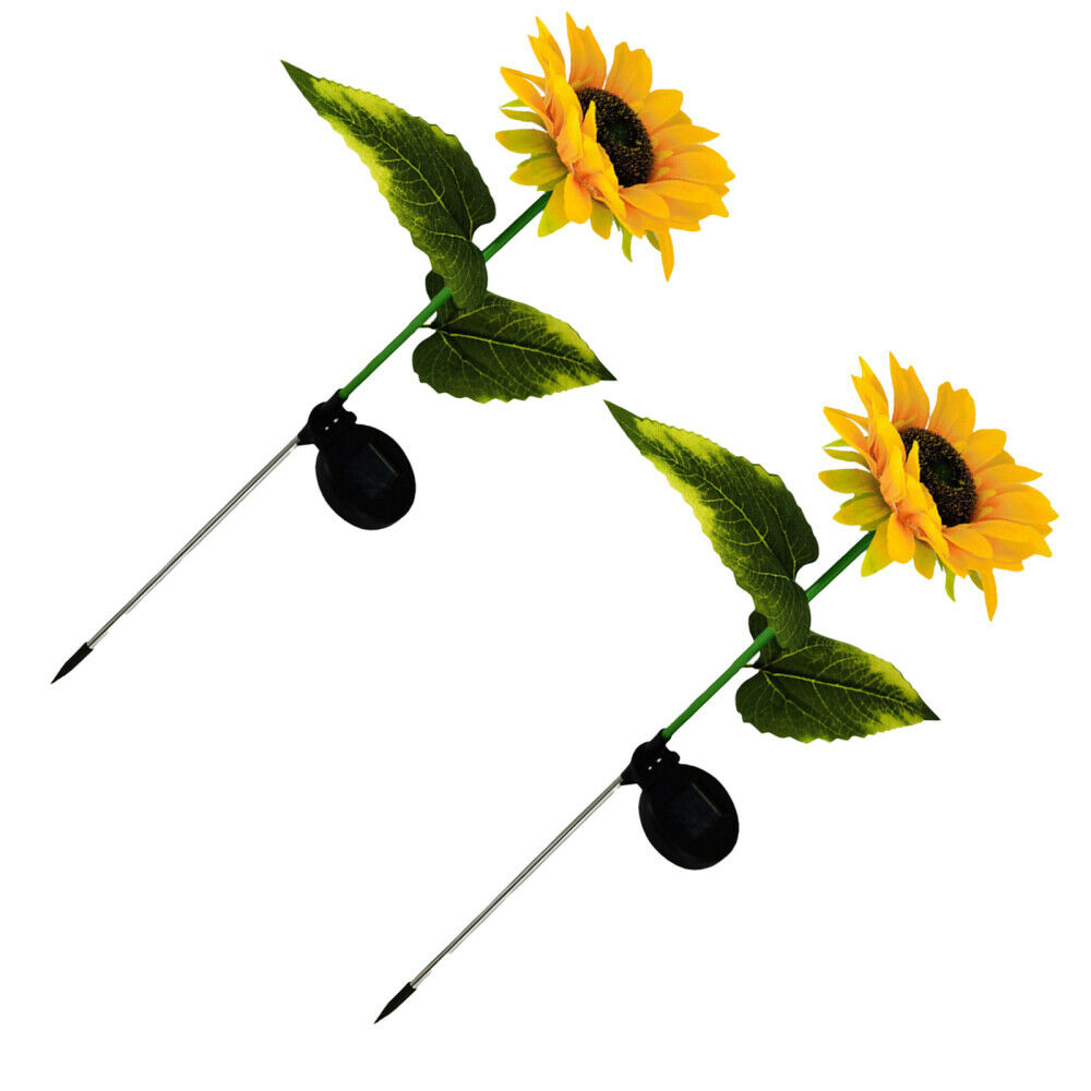2Pack Outdoor Solar Sunflower Garden Stake Lights LED Landscape Decorative Light