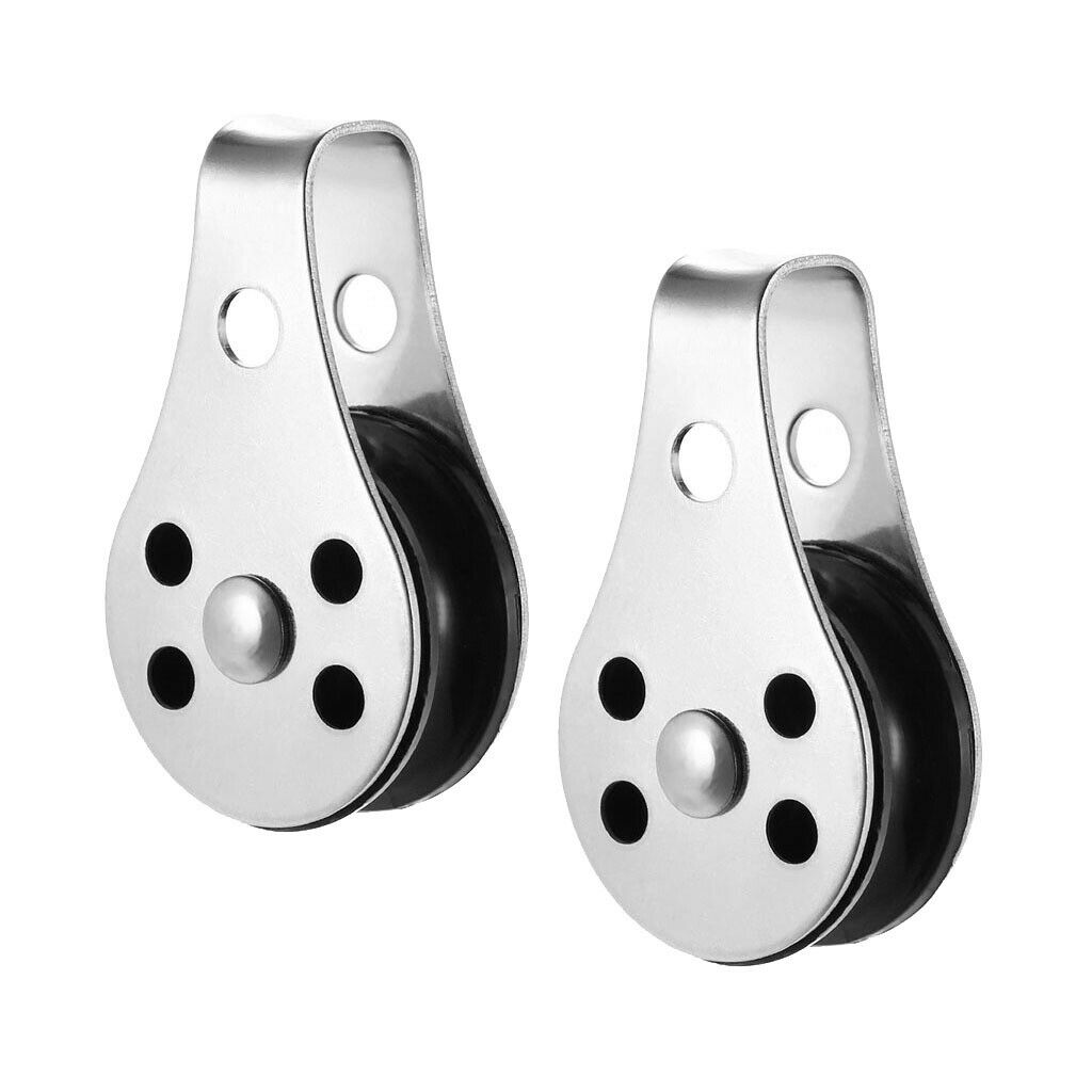 2x Universal Pulley Pulley Made of 316 Stainless Steel for 2 - 8mm Ropes,