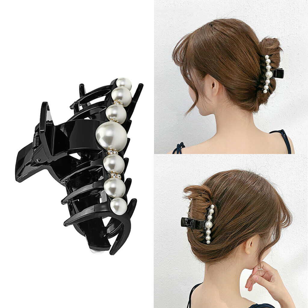 Womes Retro Style Pearls Hair Claw Pins Crystal Hair Clip Hair Jewelry