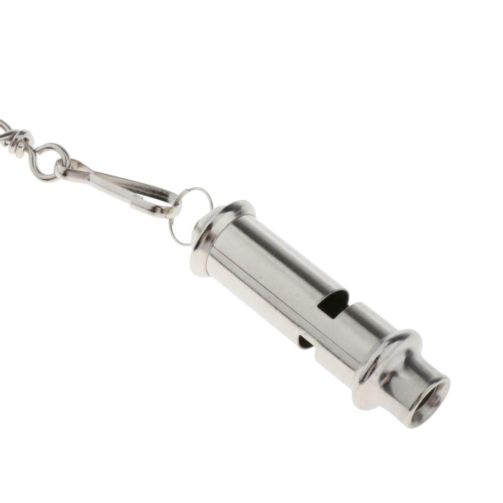 Metal Referee Whistle Emergency Survival Hiking Camping Whistle with Neck String