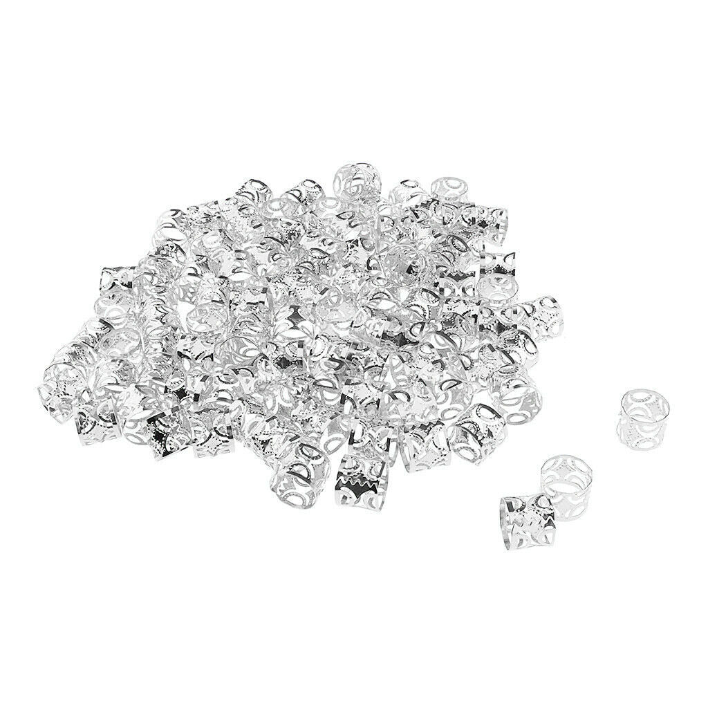 200 Pieces Dreadlocks Beads DIY Style Hair Decoration Braid Rings Hoops