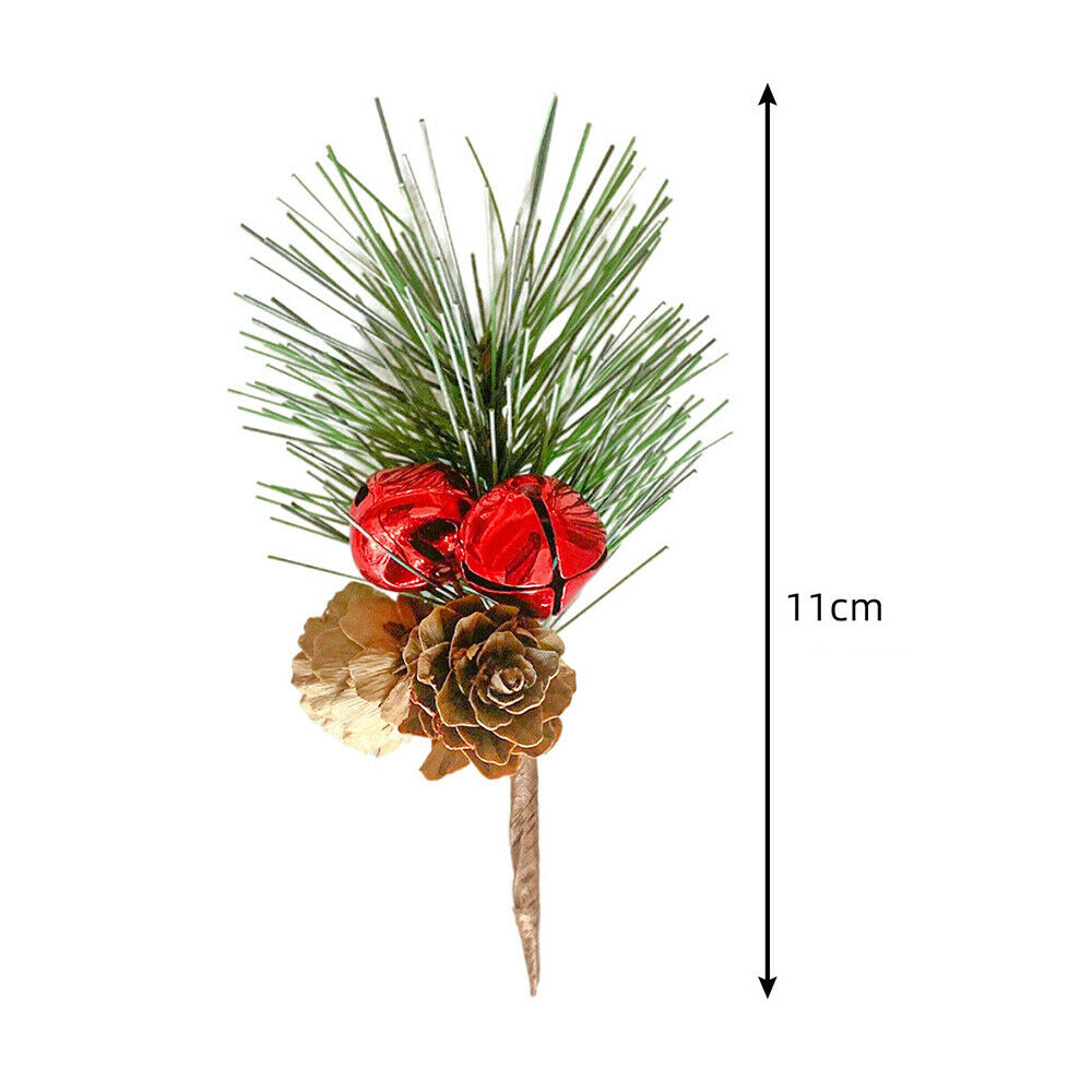 10X Christmas Artificial Flowers Pine Needles Branches Xmas Tree Wreath Ornament
