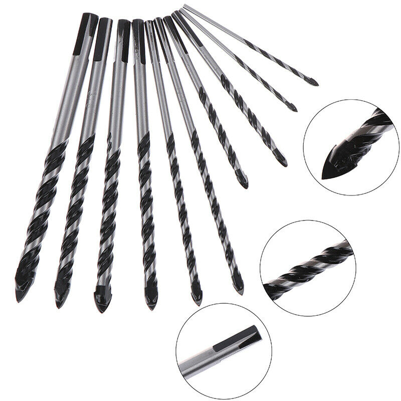 10PCS Titanium Steel Alloy Electric Drill Bit Set For Masonary Concrete Bri_DD
