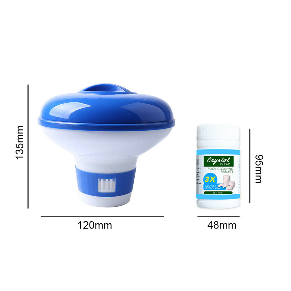 5 inch Pool Auto Afloat Chlorine Bromine Drug Dispenser+Effervescent Tablet @