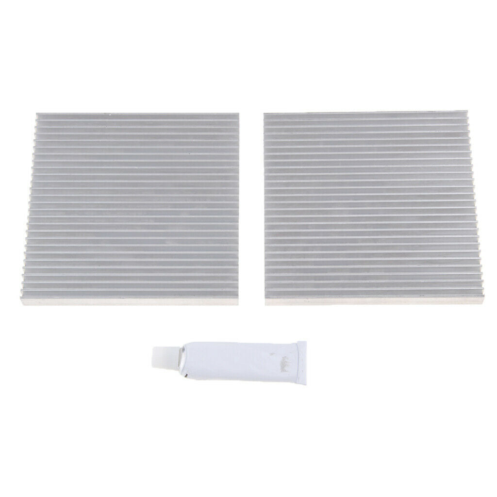 2 Pack Aluminum Heat Sink 80*7*80MM Cooling Heatsink for CPU RAM LED Light