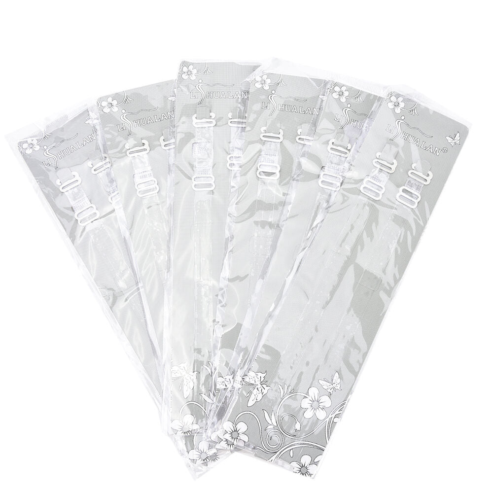 6 Pairs Transparent Plastic Bra Straps Invisible Adjustable Detachable Cl_DD