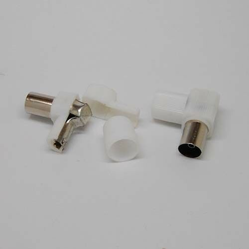 Right Angle RF Coaxial TV Aerial Female Connector Plug, 90 Degrees Freeview COAX