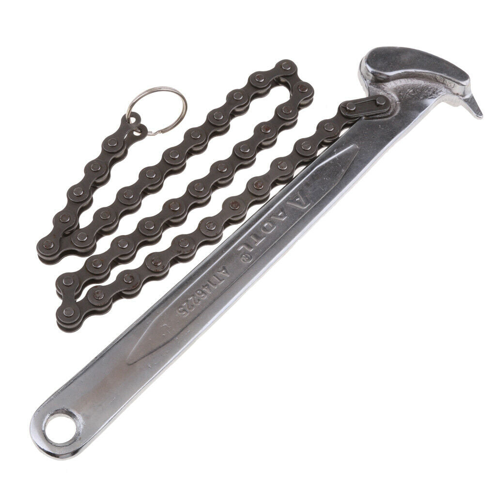 Heavy-duty 9-Inch Chain Wrench Oil Fuel Filter Remover Adjustable Mechanic Auto