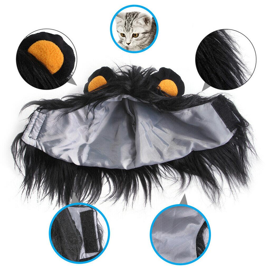 Lion Mane Wig Costume Suit Cat Costume for Cat Pet Clothing Accessories M