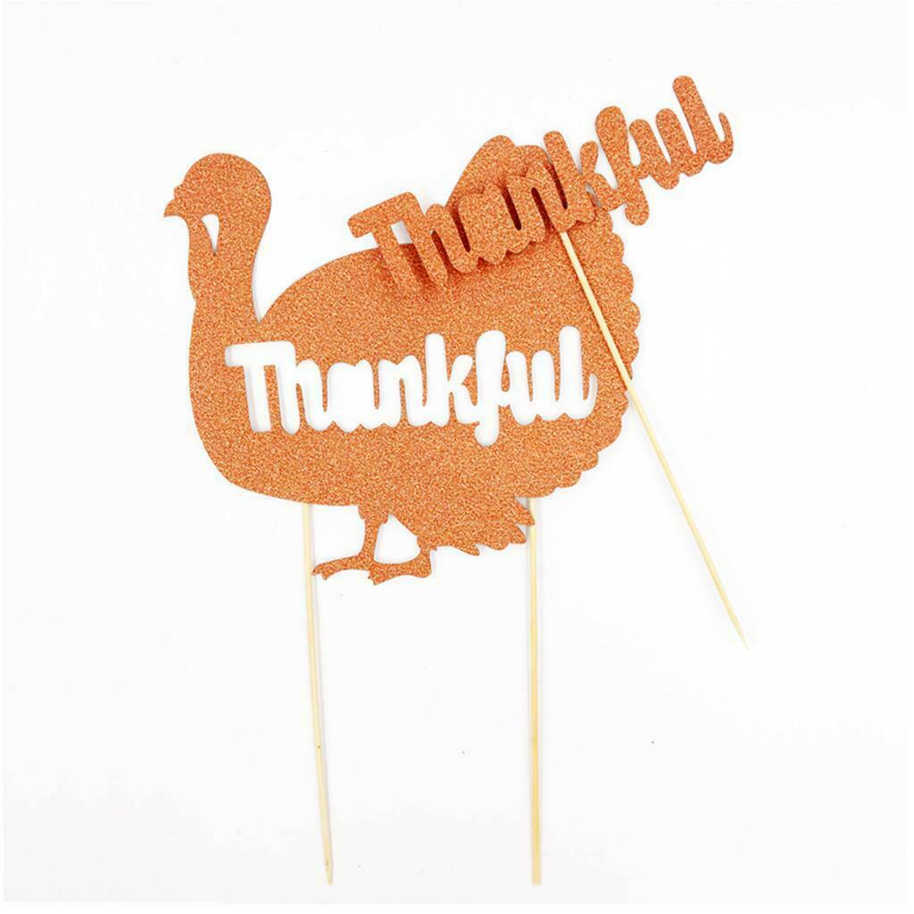 Happy Thanksgiving Banner Cupcake Picks Party Home Set Backdrop Bunting