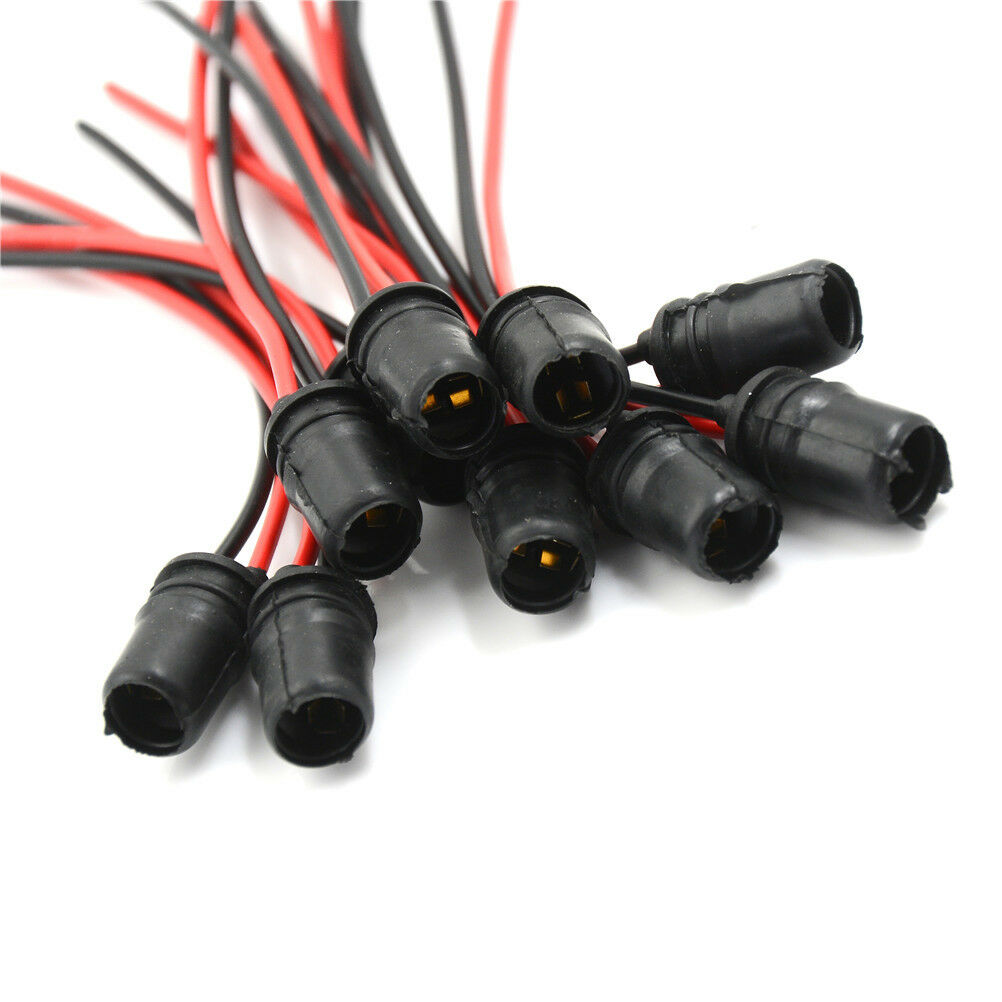 10PCS T10 Light Bulb Extension Socket Holder Soft Rubber Push-in Wedge Base DF