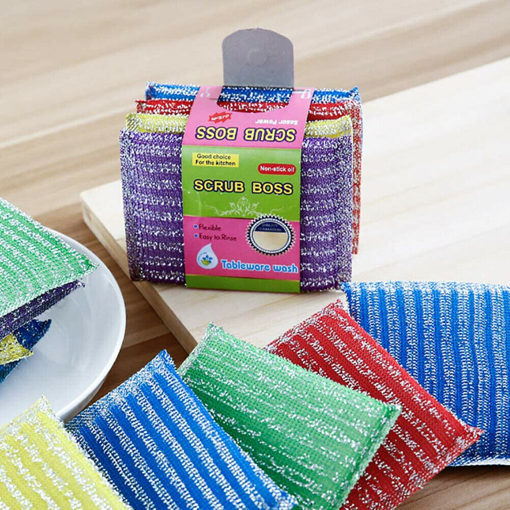 4Pcs/set Metal Abrasive Sponges Kitchen Cleaning Sponge Brush for Pots and Pans