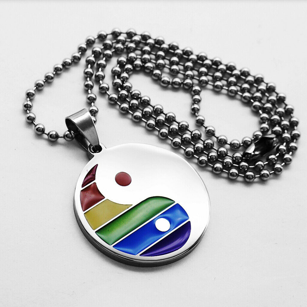 Stainless Steel Yin Yang Pendant Necklace Unisex Jewelry