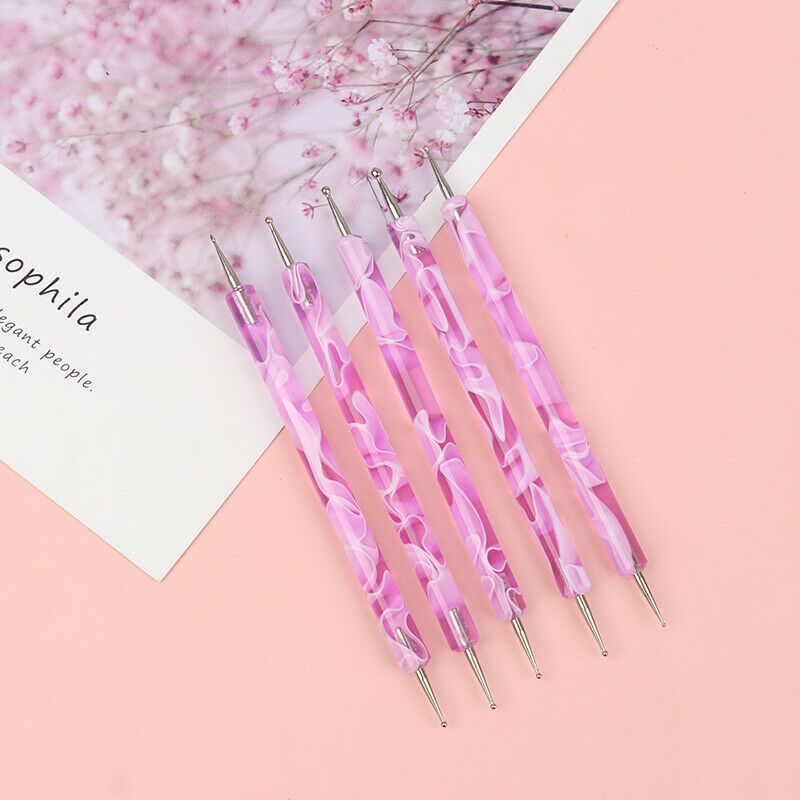 5Pcs Nail Dotting Pen Marbleizing 2-ends DIY Decoration Manicure Nail Art ToFCA