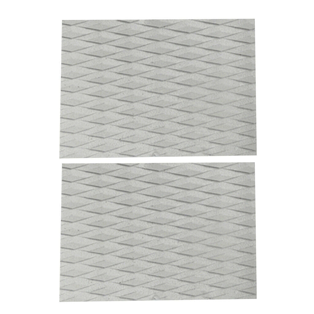 2x Grey Adhesive Diamond Grooved EVA Surfboard   Traction Pads Tail Pads