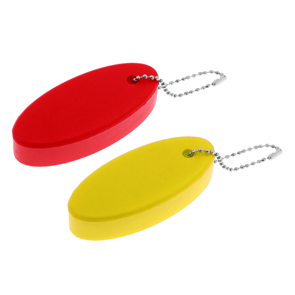 2x Oval Foam Lightweight Floating Keychain for Water Sports