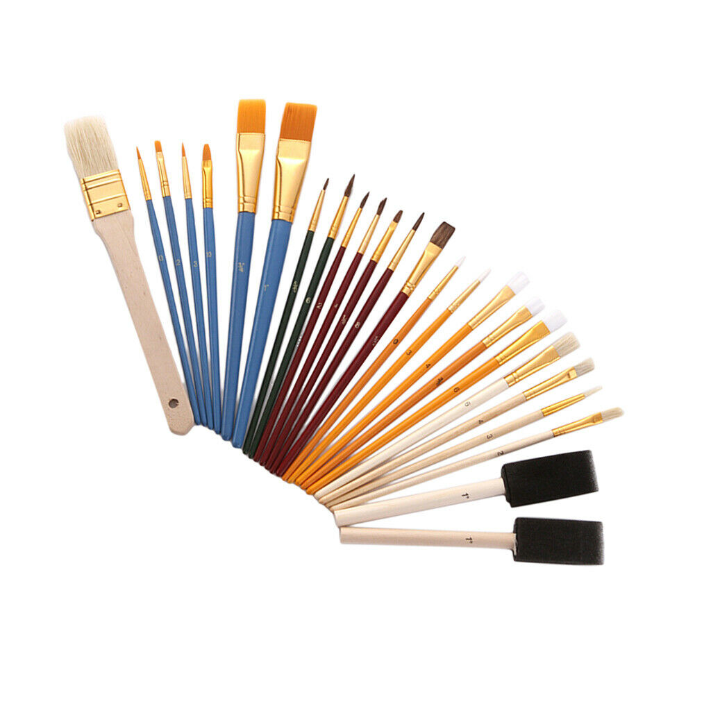 25x Artists Paint Brushes Set Foam Dabber Brushes for Fine Art & Craft Works