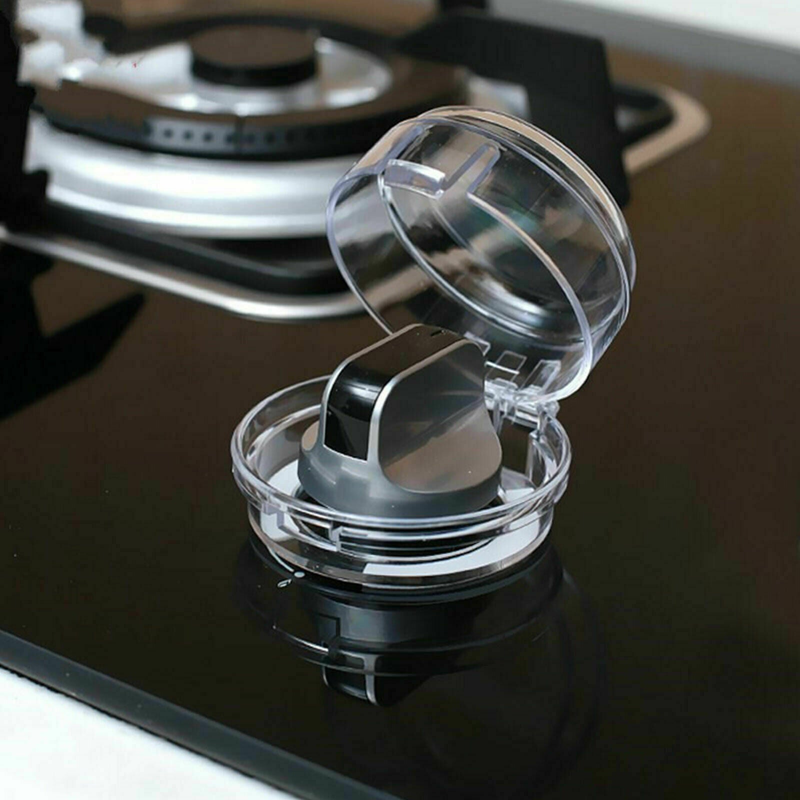 4PcsKitchen Stove Knob Covers Protection Locks Clear Universal for Child Safety