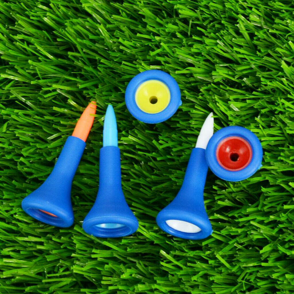 10 Pieces Durable Rubber Cushion Top Golf Tees Random Color 4.2 cm + 5.4 cm