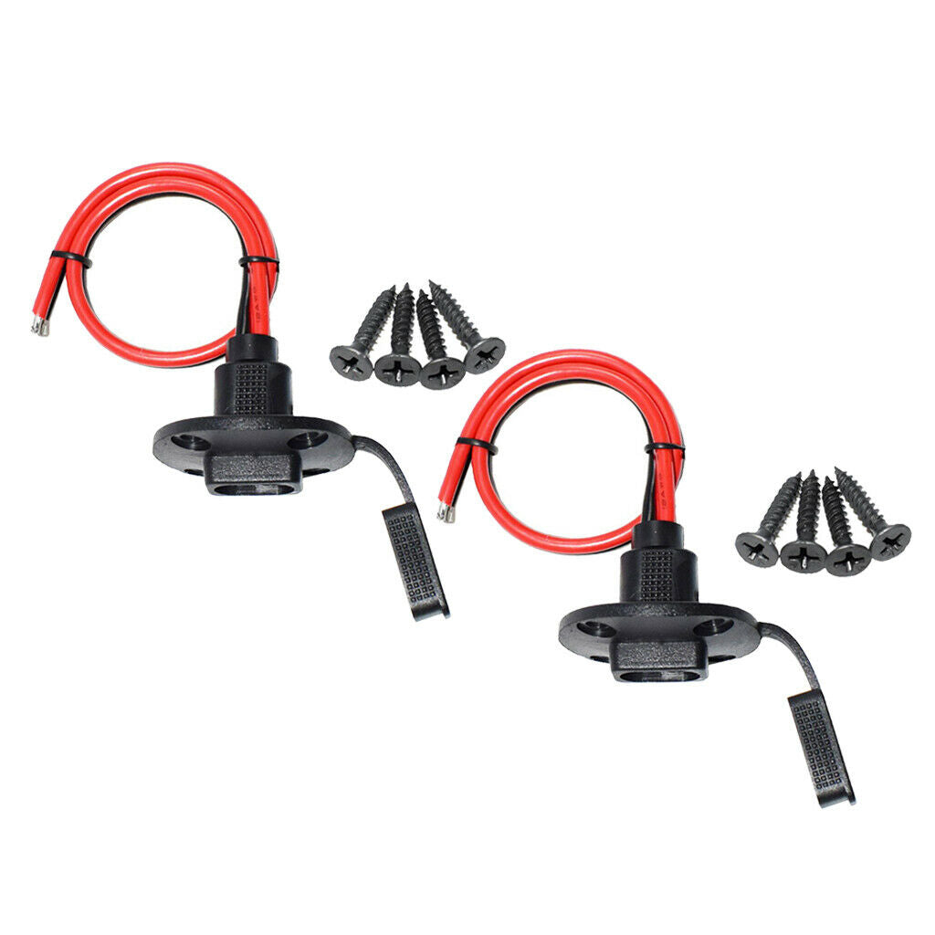 2x Solar Quick Connect 30cm SAE Socket Sidewall Port Cable Battery Charger