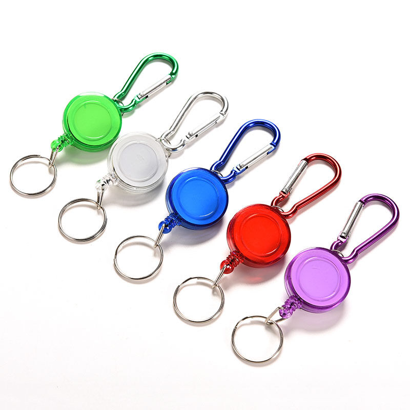 2X Colourful Retractable Strap Carabiner Clips Card Label Key Chain Fancy .l8