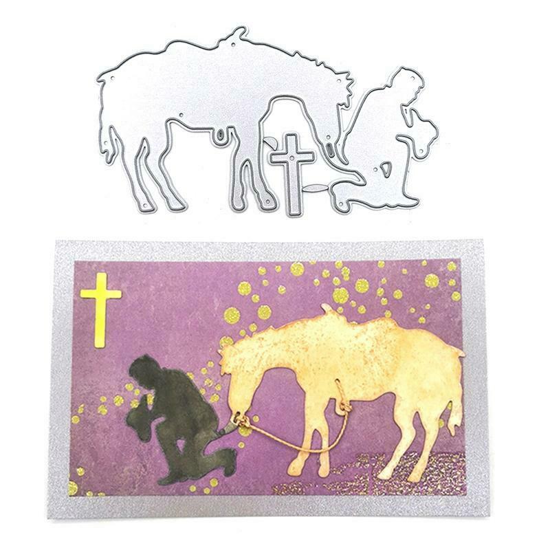 Horse Man Cutting Dies Embossing Stencil Template for Scrapbooking Making Card