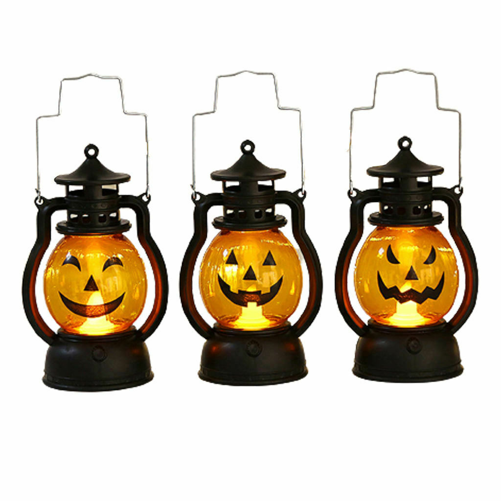 3pcs LED Lantern Lights Battery Operated, Halloween Lamp Pumpkin, Halloween