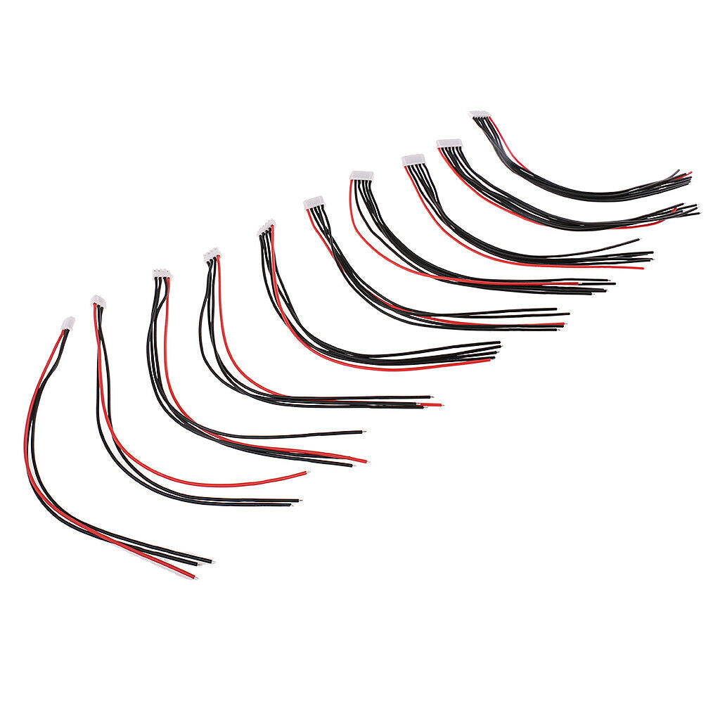 10 Pieces JST-XH Plug Charger Cable Adapter 2-6S RC Battery Charging Cable