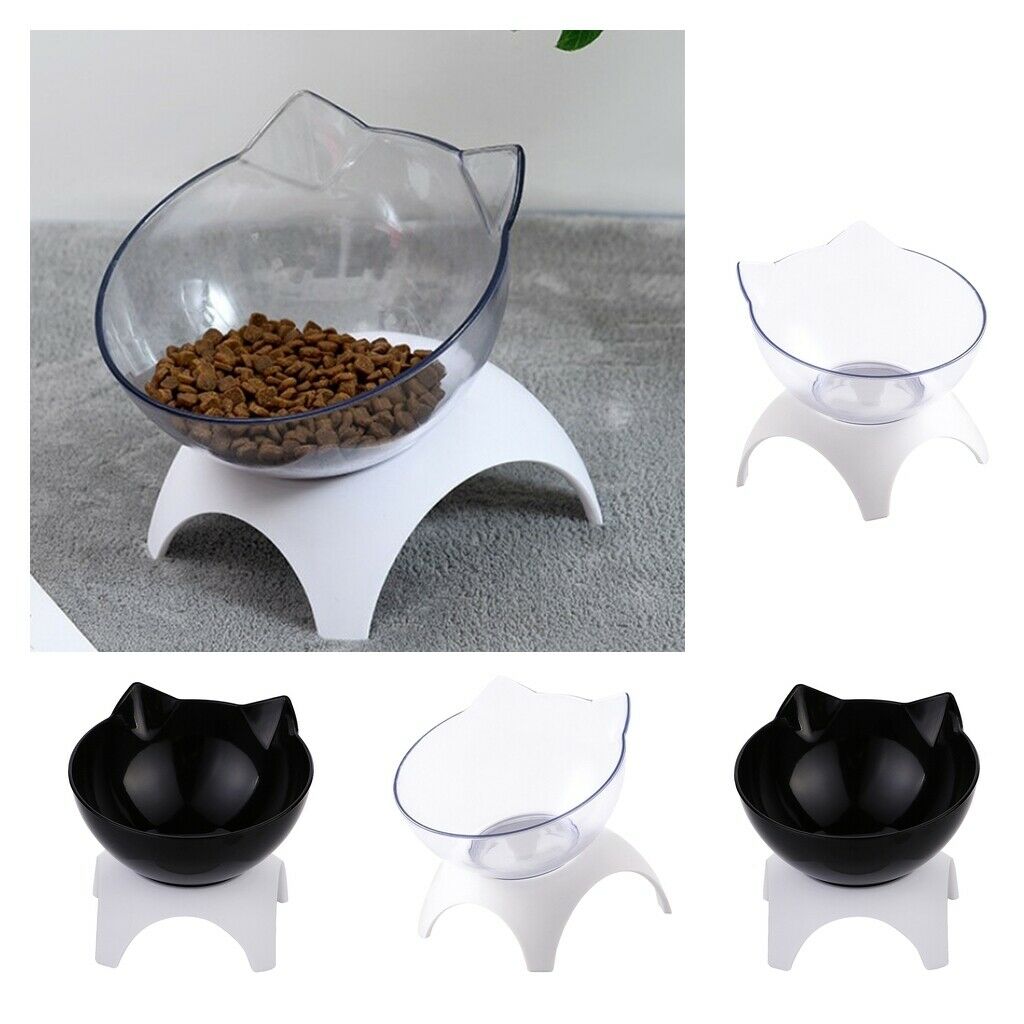 4x Cat Elevated Water Bowls Raised Food Feeder w/ Stand Small Pet Kitten