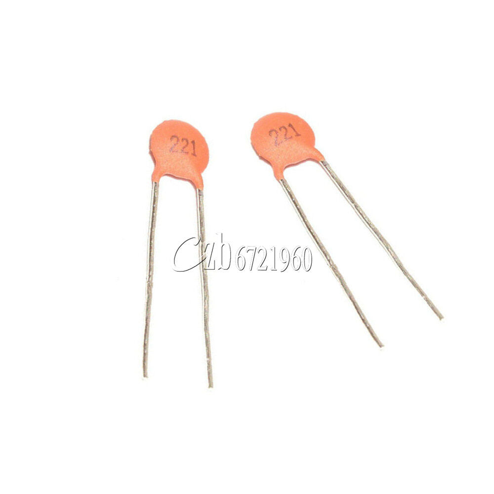 50PCS 220pF 50V 221 DIP Ceramic Disc Capacitors