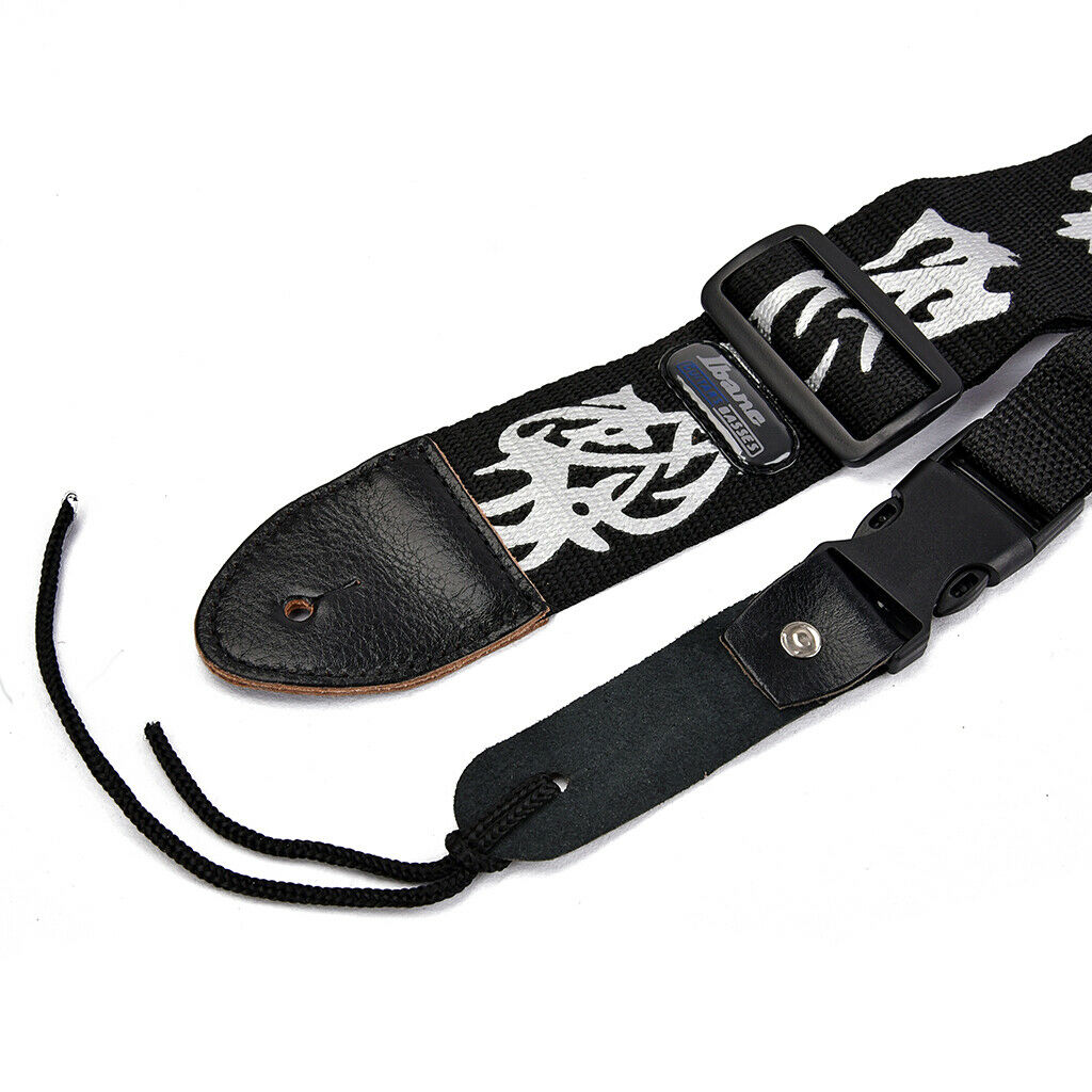 Novelty Nylon Strap Belt Black Blaze Pattern for Guitars Bass Mandolin Parts