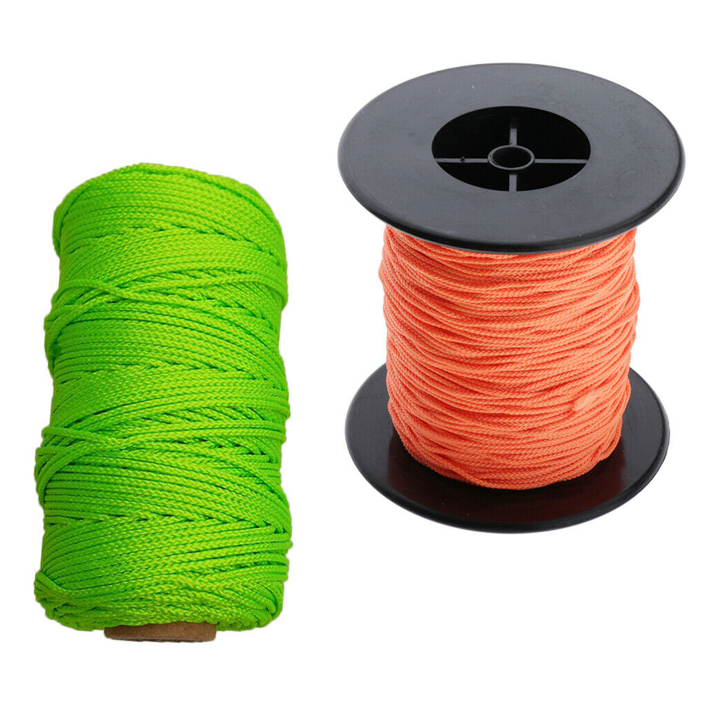 Set of 2 High Visibility Scuba Diving Reel Line 83m/289ft Orange+Yellow