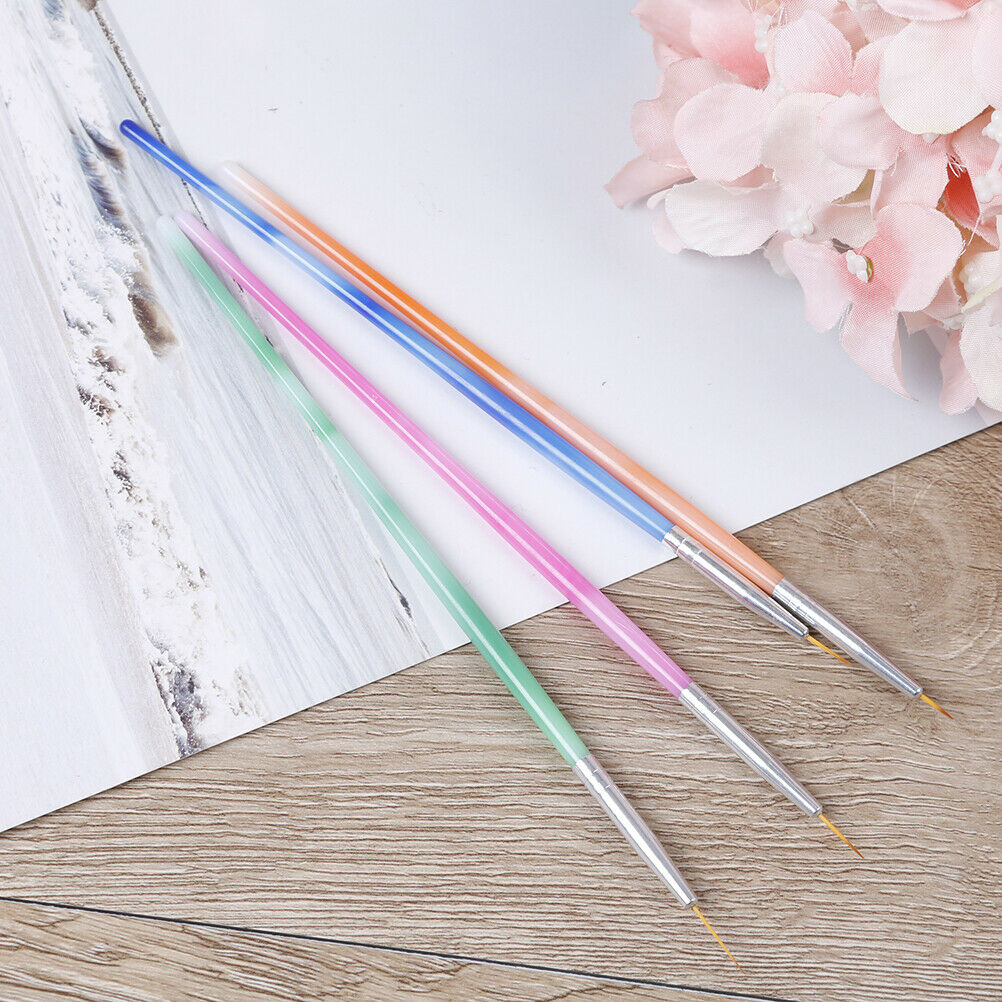 4x/Set Nail Art Liner Mixed Color Stripes Liner Drawing Brush Grid Painting DD