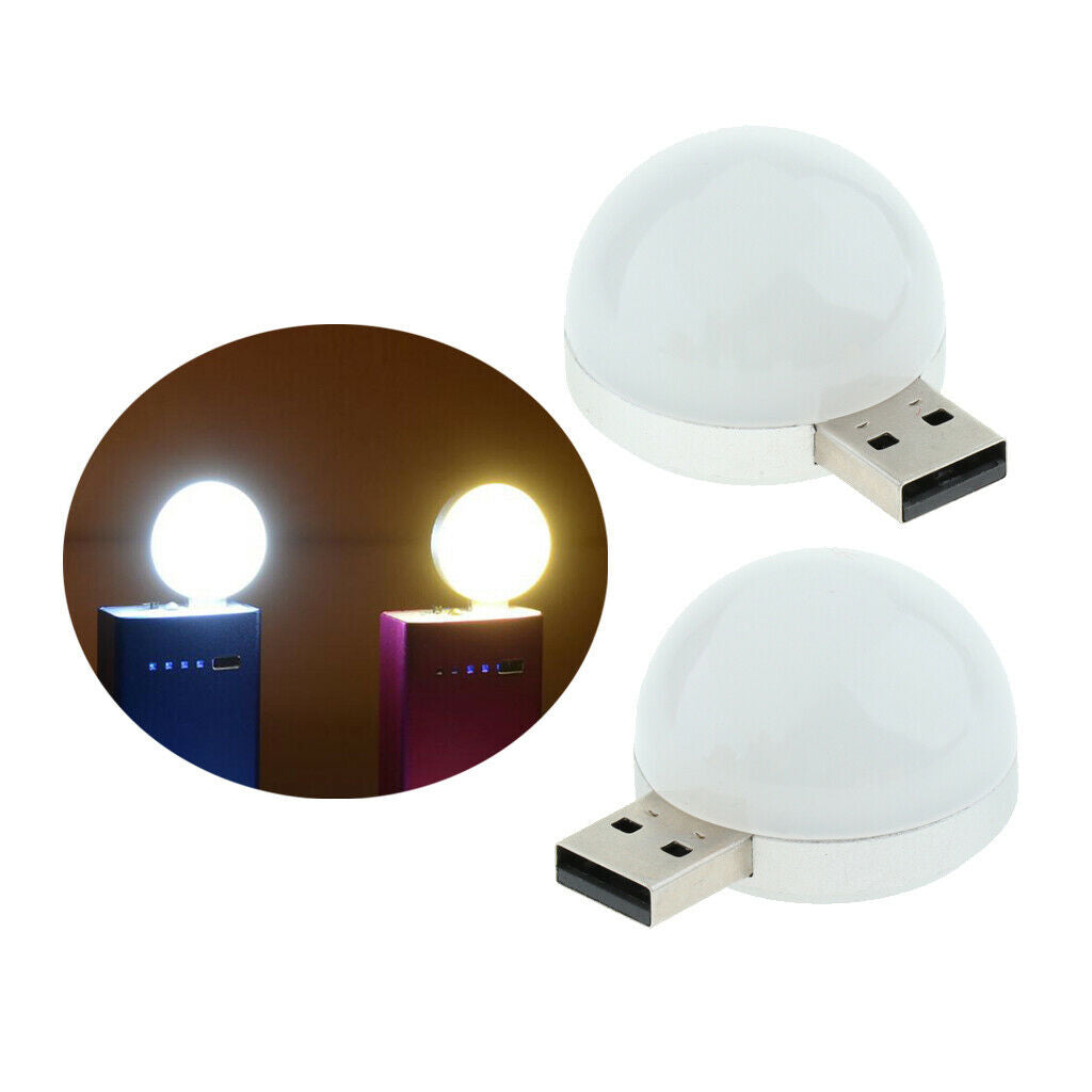 USB LED Rounded Night Lamp for Bedroom Table Tent Reading White Color